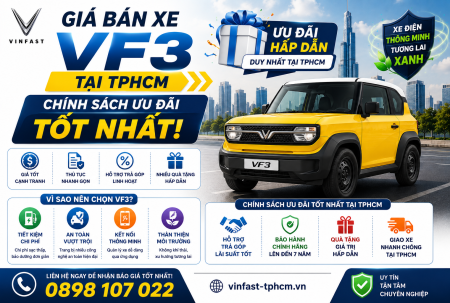 🔥 Giá Bán Xe VF3 Tại Tp.Hồ Chí Minh - Chính Sách Ưu Đãi Mới Nhất 🔥