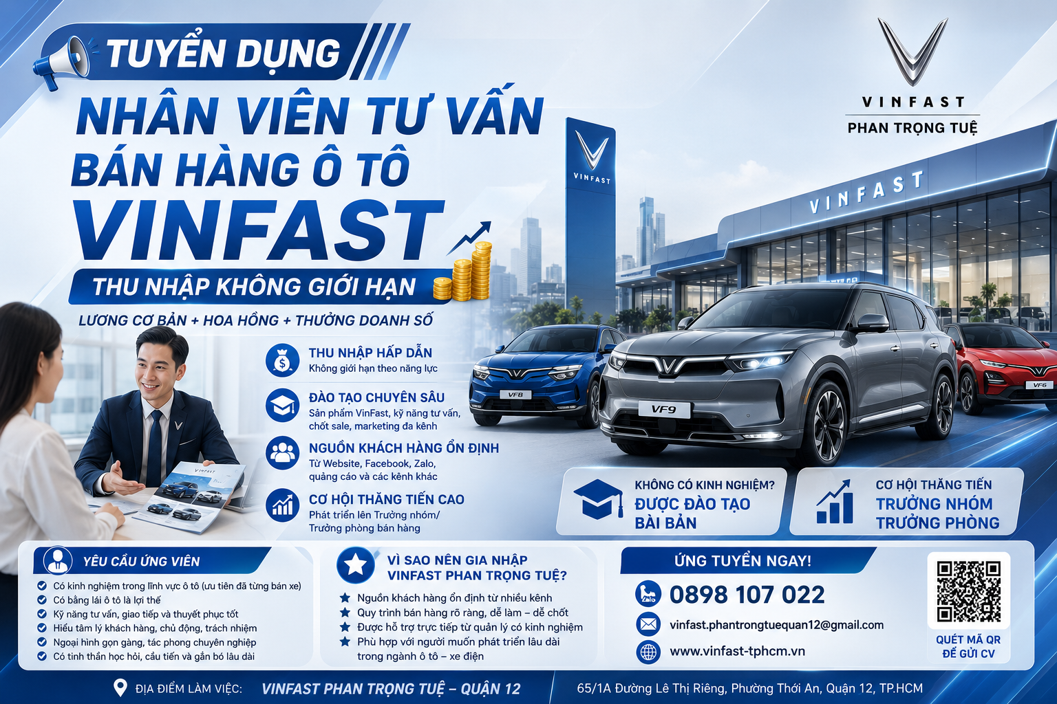 Tuyển Dụng Nhân Viên Tư Vấn Bán Hàng Ô Tô Vinfast Tại Tp Hồ Chí Minh